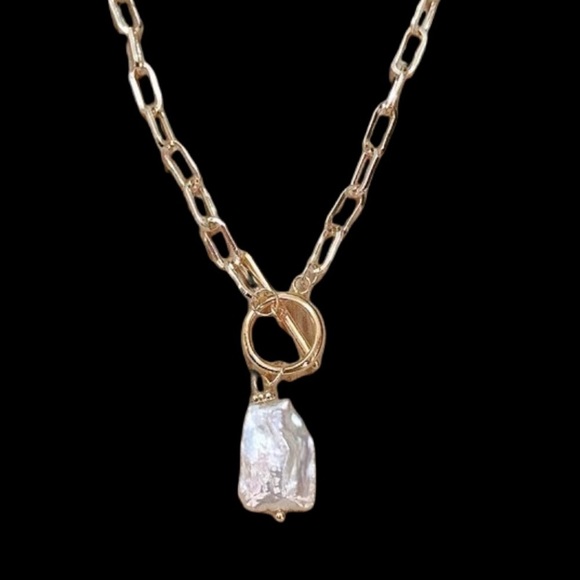 💎BOGO‼️ Natural Baroque Pearl Chain Necklace real pearl - Picture 5 of 6